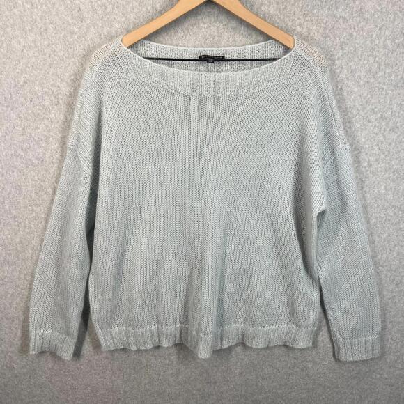 Eileen Fisher Sweaters - Eileen Fisher Mohair Wool Chain Knit Sweater Womens M Gray Boat Neck NWOT